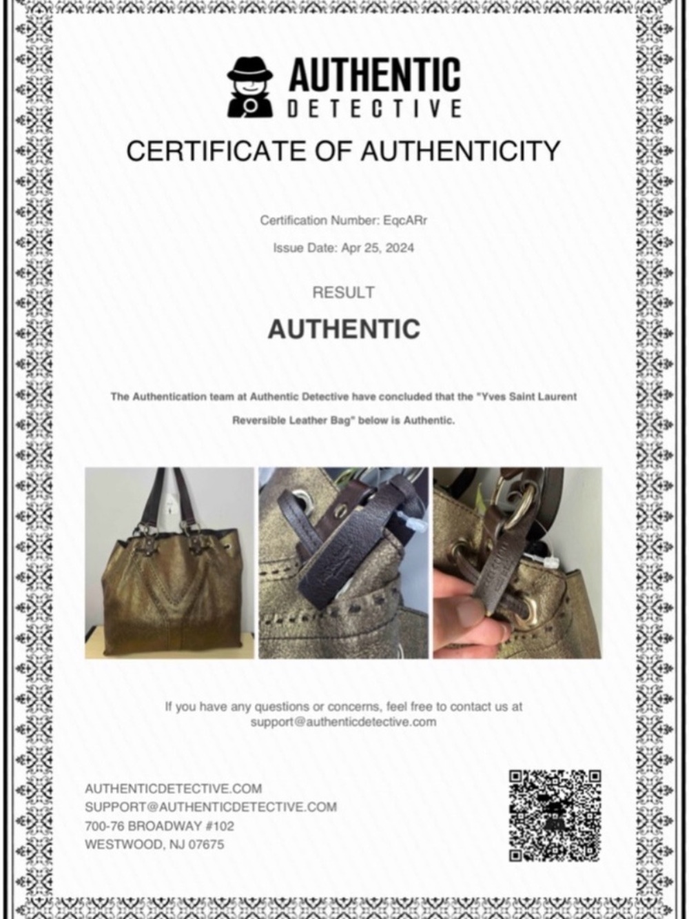 Yves Saint Laurent calf skin reversible, double sac Y tote. Bronze and Chocolate - Picture 13 of 14